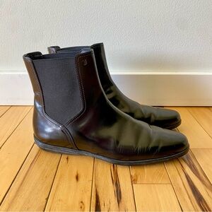 Tod's Chelsea Ankle Boots Black Patent Leather Women's Size 39 US 9